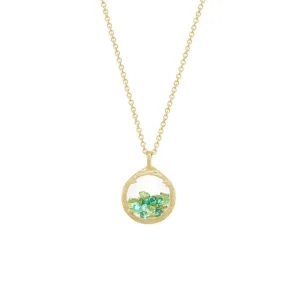 Mini Vermeil Emerald Shaker Necklace