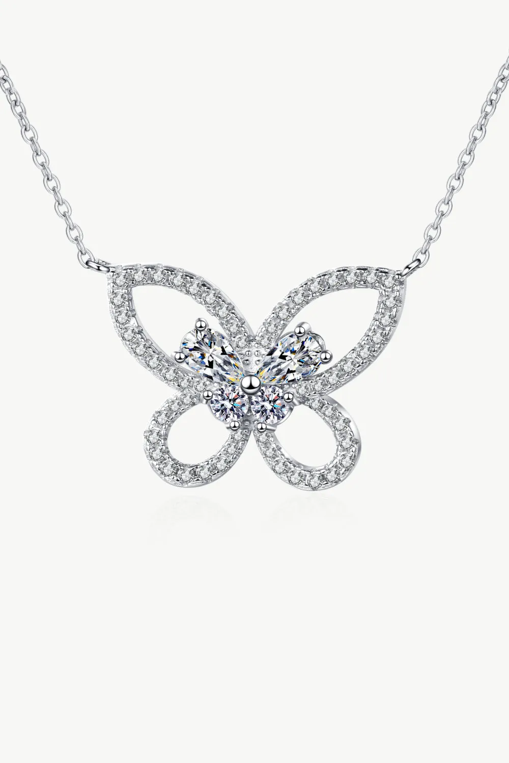 Moissanite Butterfly Pendant Necklace