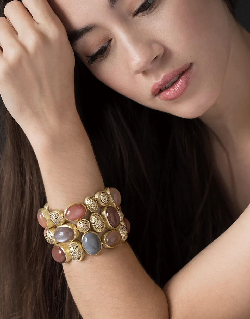 Moonstone and Autumn Diamond Bracelet