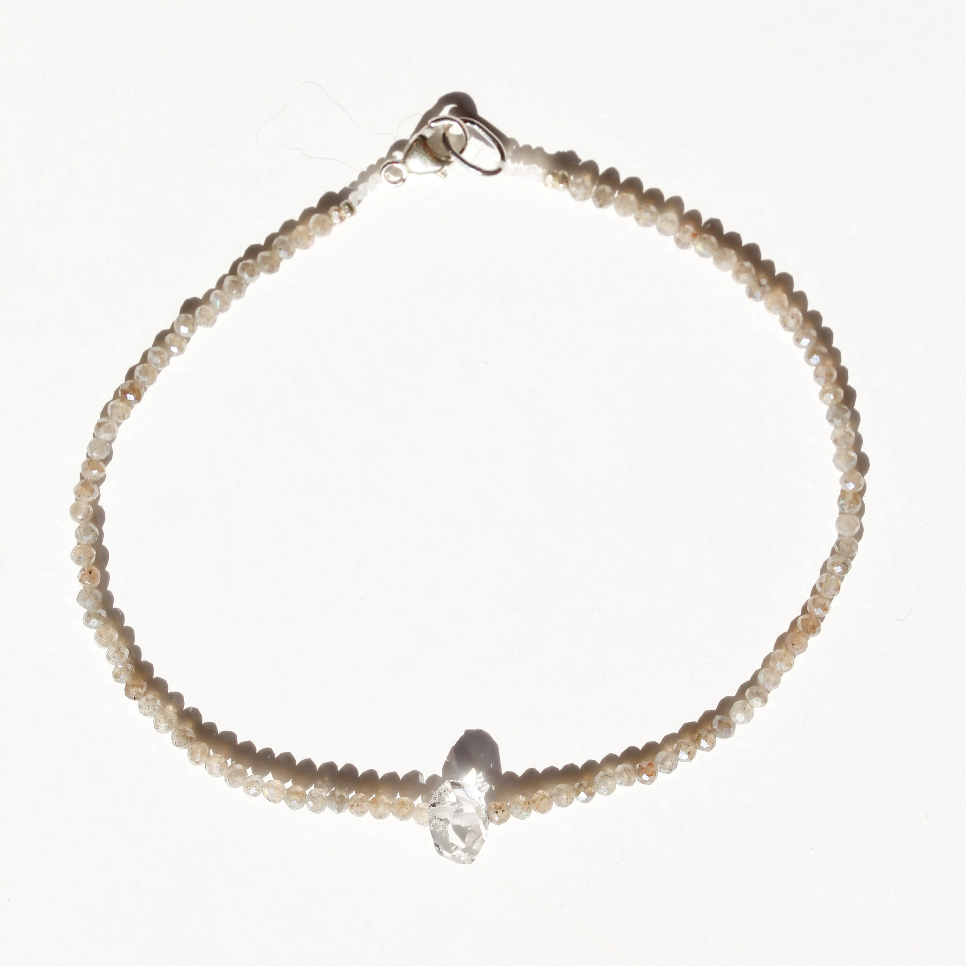 Mystic Moonstone   Herkimer Bracelet No.61