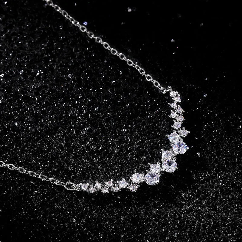 N2361 - Korean bright star zircon pendant necklace