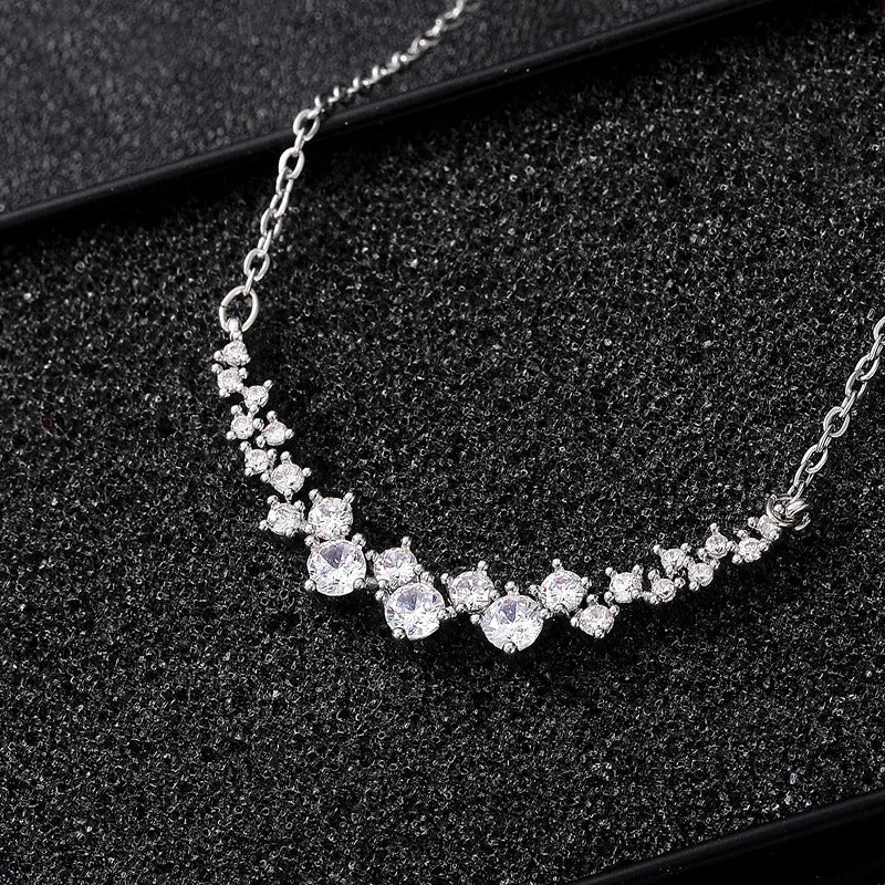 N2361 - Korean bright star zircon pendant necklace