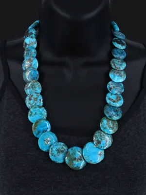 Native American Jewelry Turquoise Disc Necklace Set