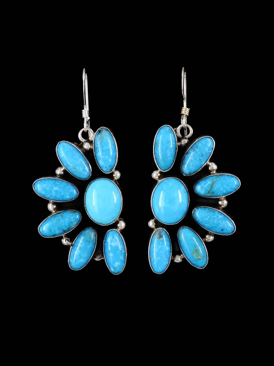 Navajo Turquoise Sterling Silver Dangle Earrings