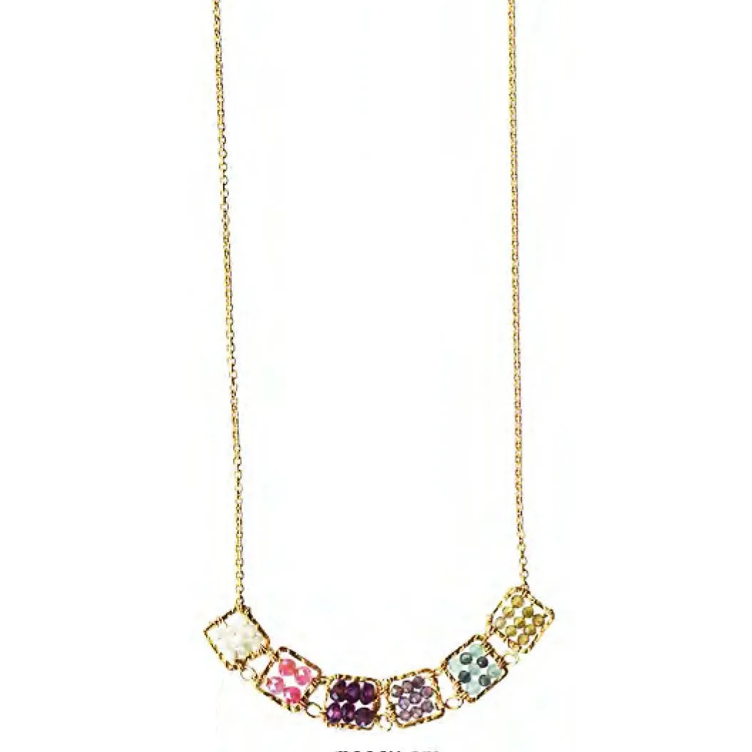 Necklace 4440 SM with Opal, Moonstone Garnet Multi Spinel and Sapphire by Michelle Pressler Jewelry