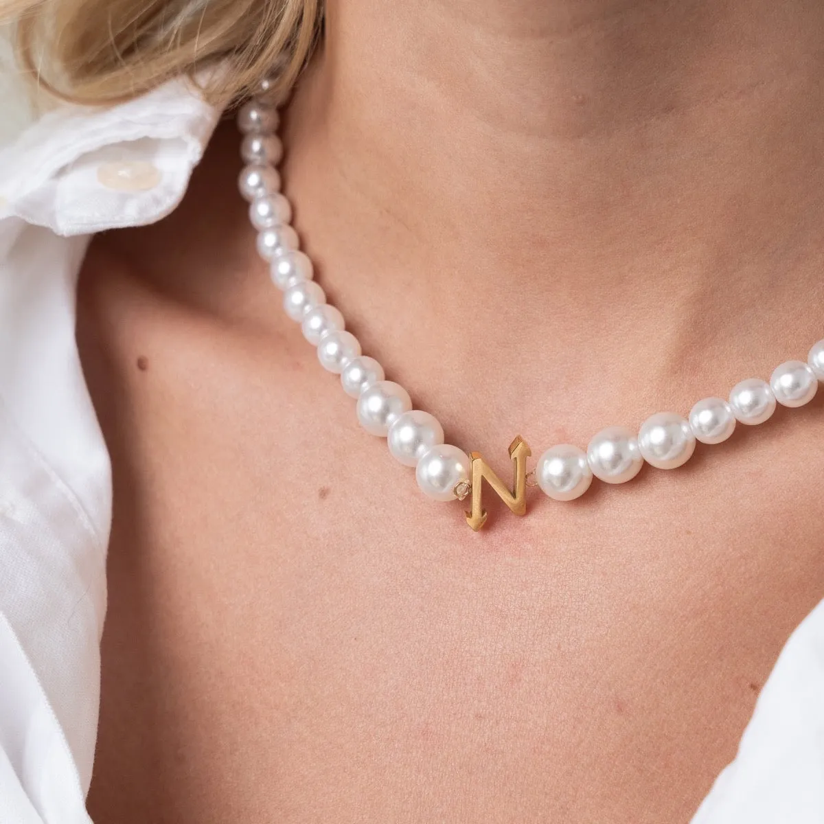 Nevaeh Pearl Necklace - Gold