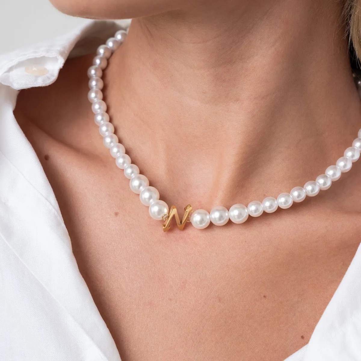 Nevaeh Pearl Necklace - Gold