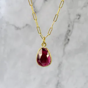 NEW! Bezeled Garnet Pendant in 18k Gold Vermeil by Sarah Richardson