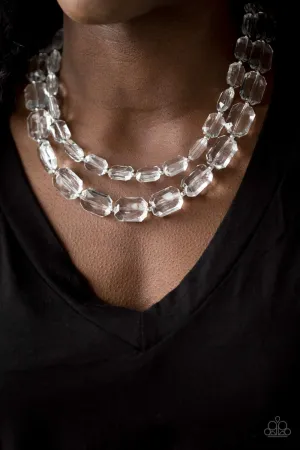 Paparazzi Accessories  - Ice Bank #N201 Peg - White Necklace