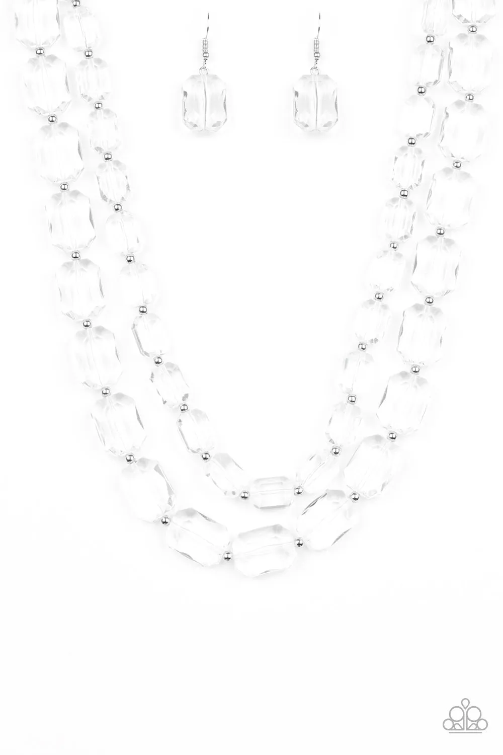 Paparazzi Accessories  - Ice Bank #N201 Peg - White Necklace