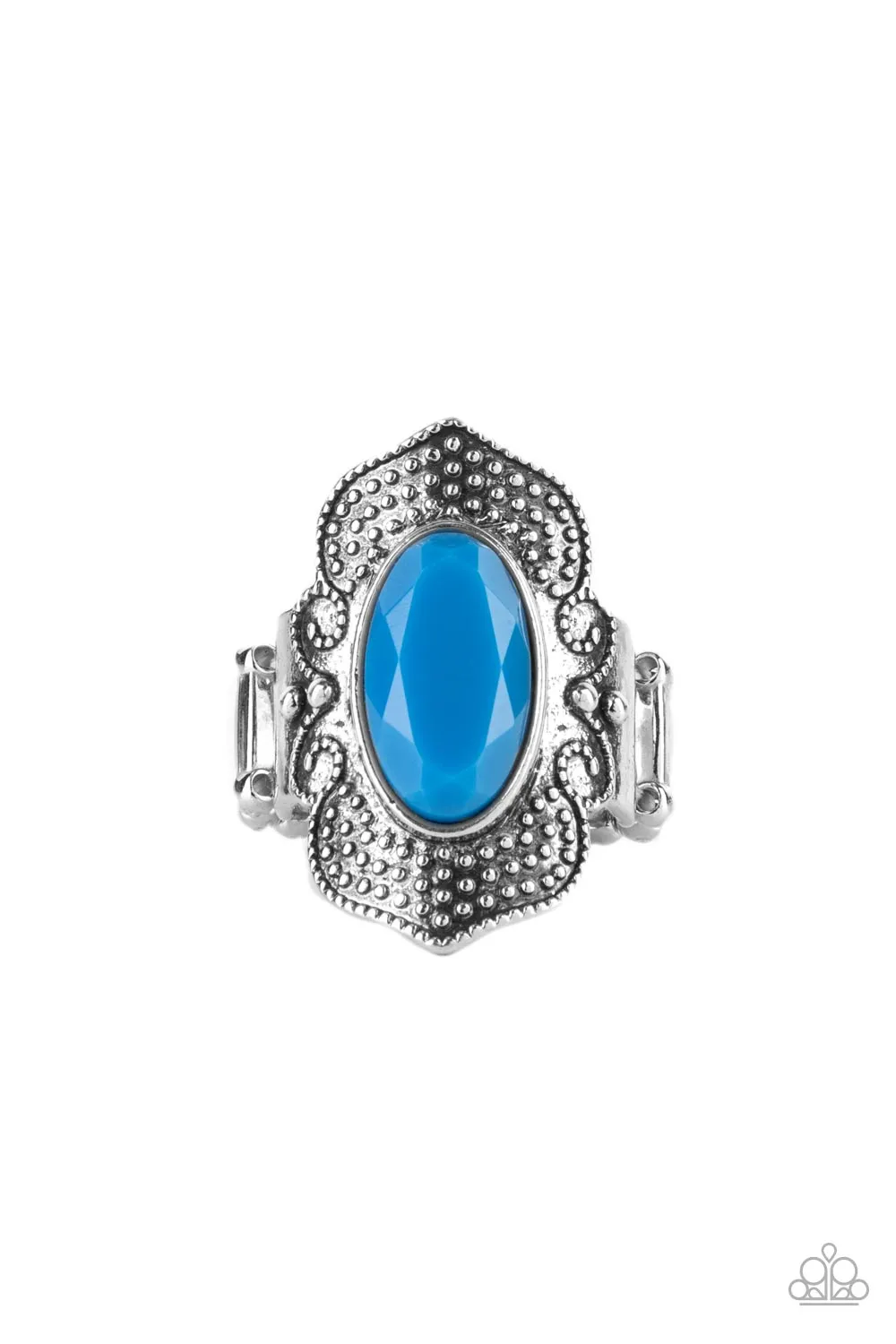 Paparazzi Coup de MANE Necklace Blue, & Taj Mahal Trendsetter Ring Blue