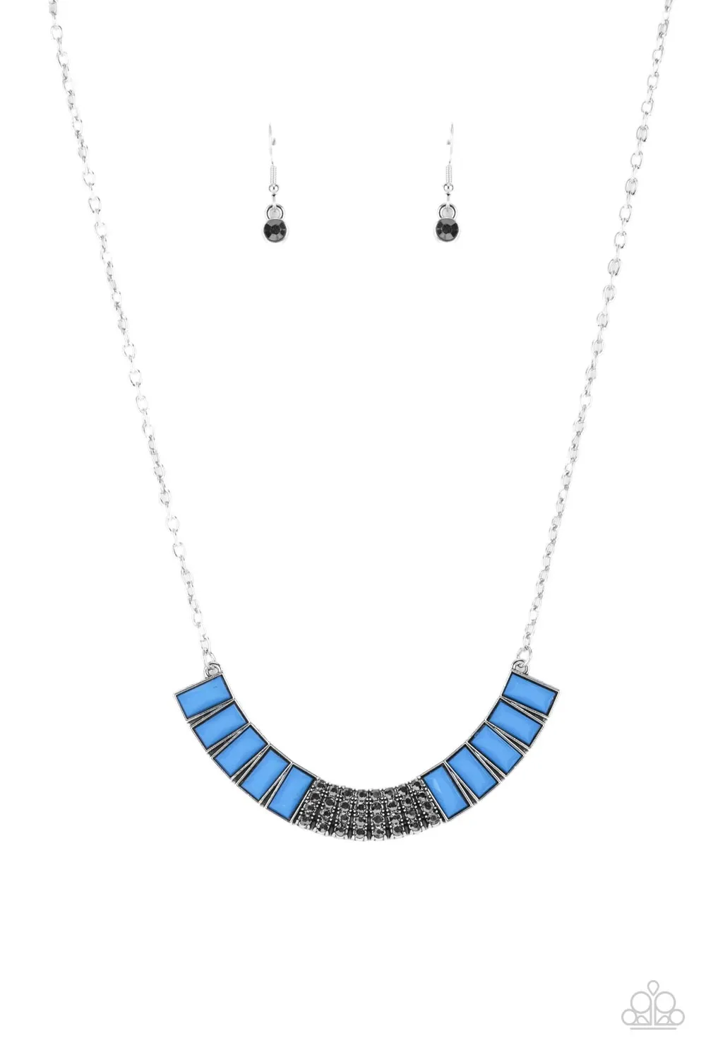 Paparazzi Coup de MANE Necklace Blue, & Taj Mahal Trendsetter Ring Blue