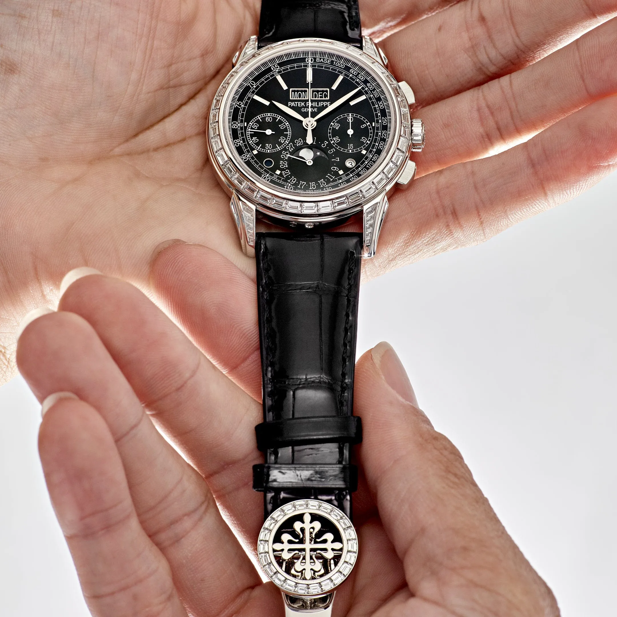 Patek Philippe Grand Complications  5271P-001  Perpetual Calendar  Platinum Black Dial Baguette Bezel