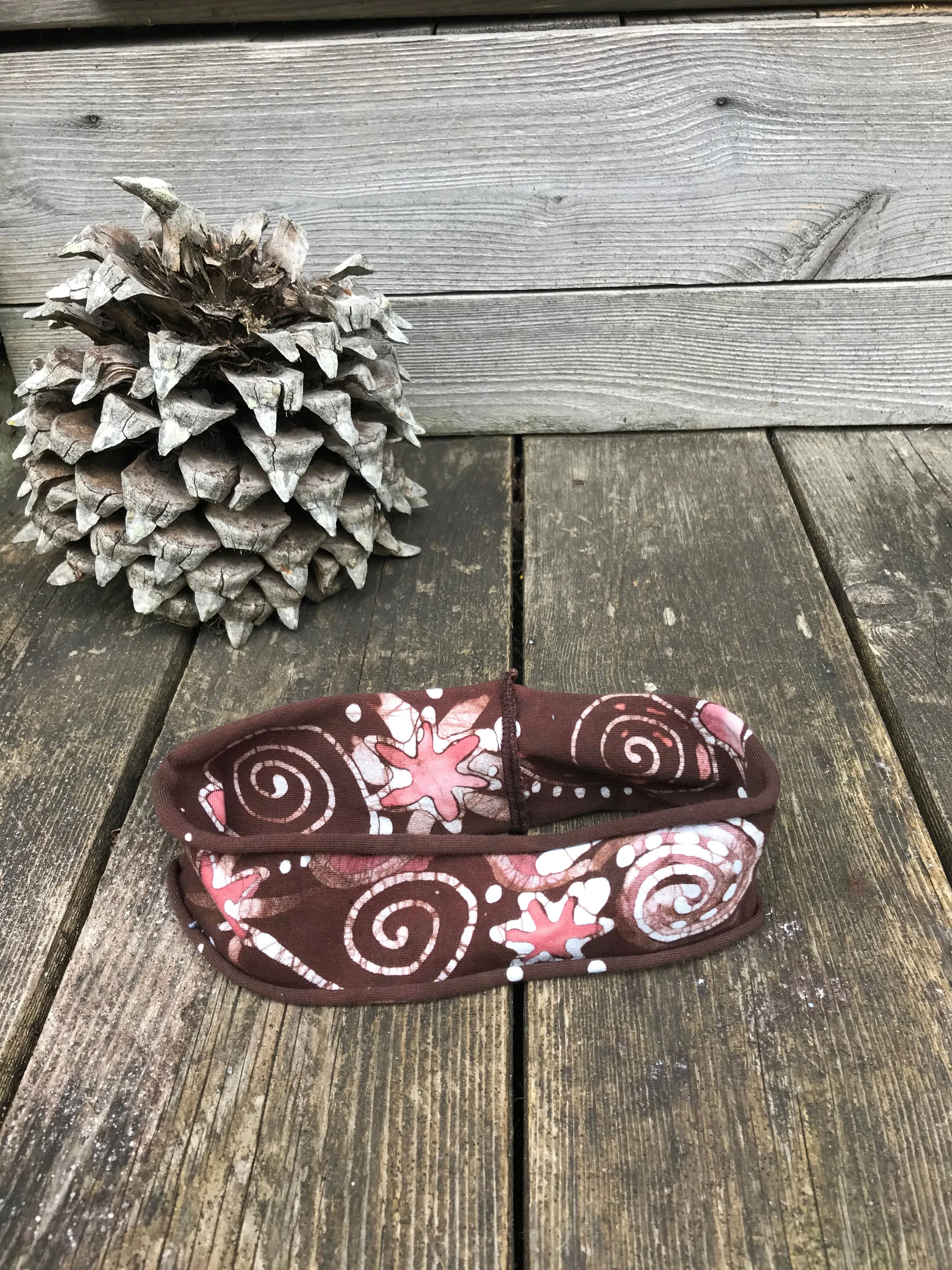 Peach and Bright Brown Stellar Handmade Headband