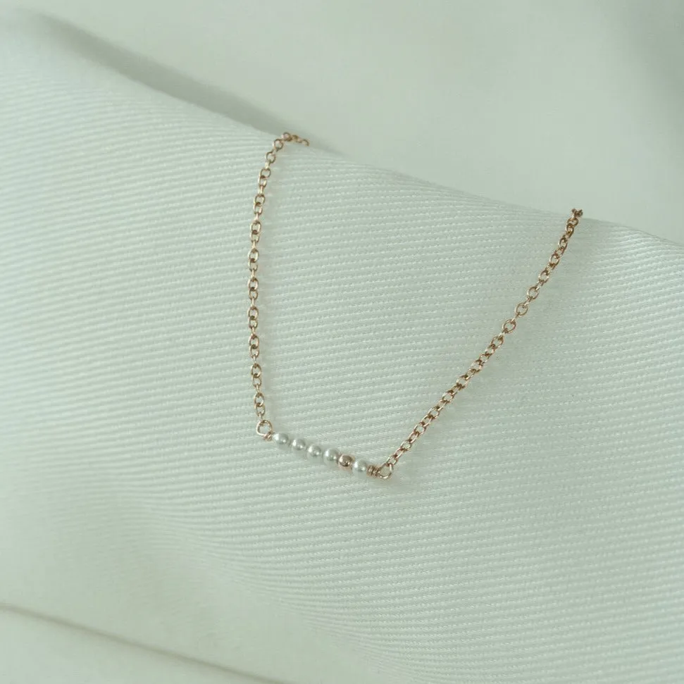 Pearl Bar Gold Bracelet