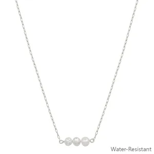 Pearl Bead Silver Chain Necklace