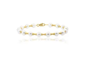 Pearl Gold Station Bracelet