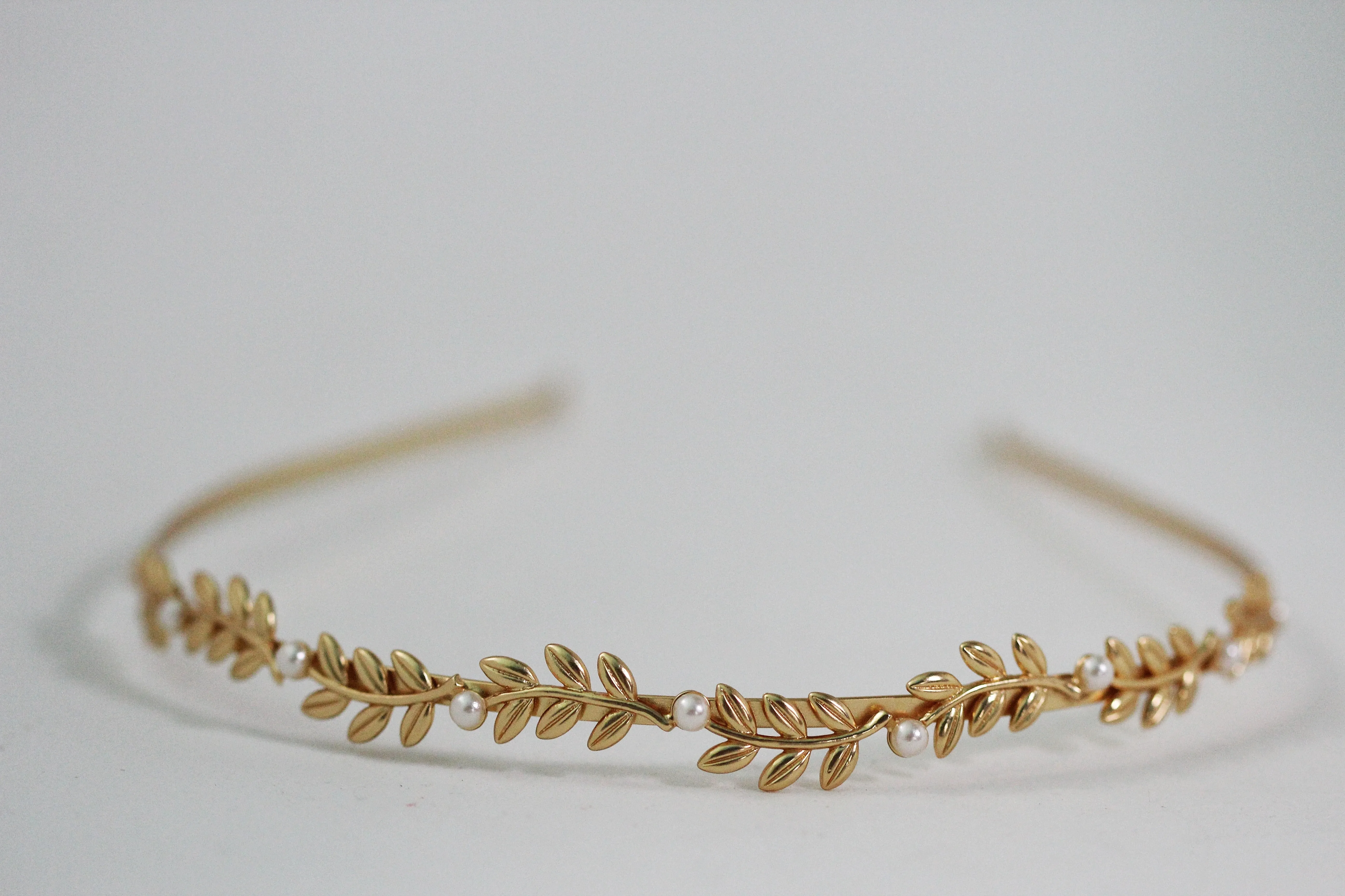 Pearls and Leaves Headband