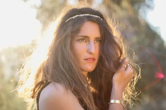 Pearls and Leaves Headband