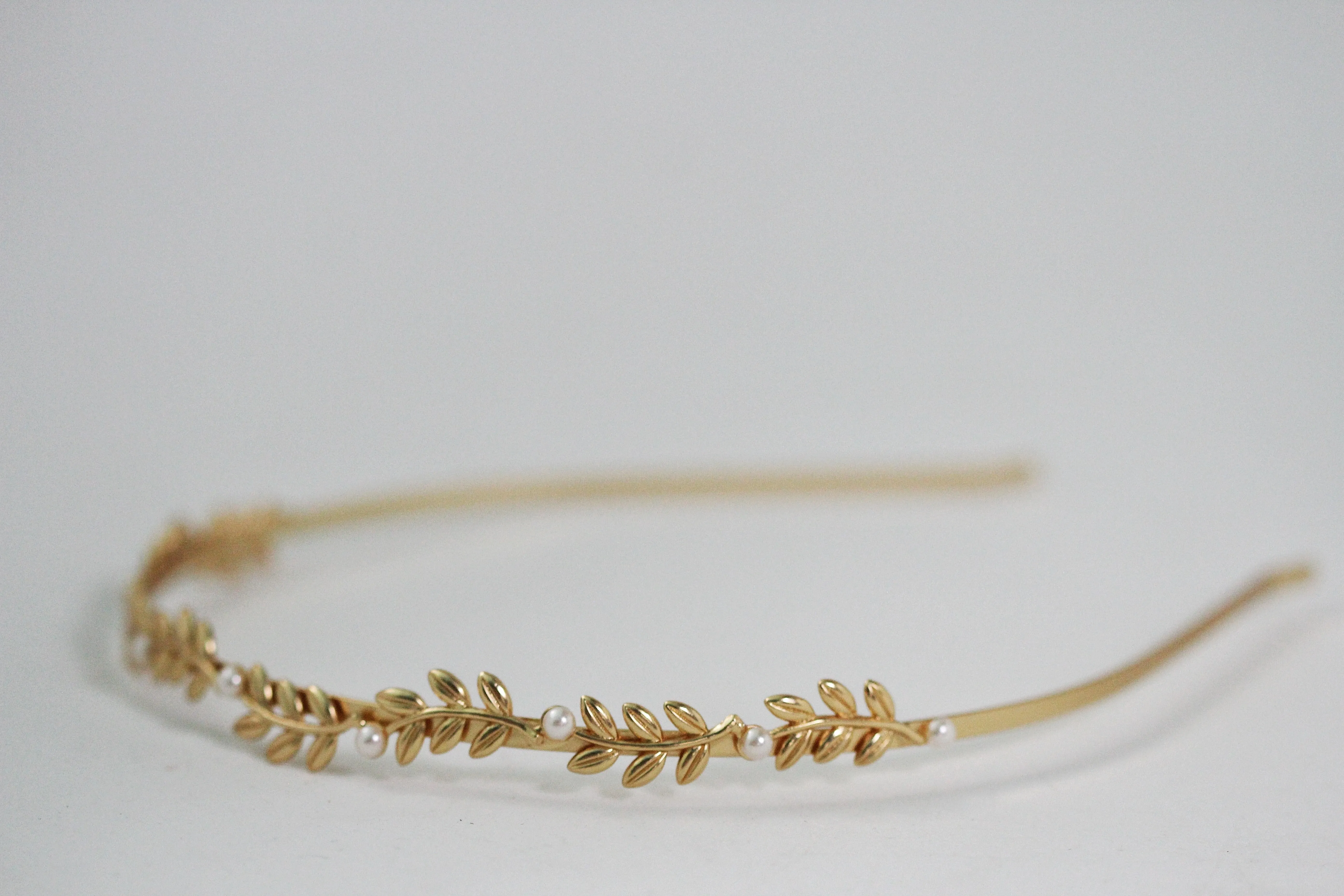 Pearls and Leaves Headband