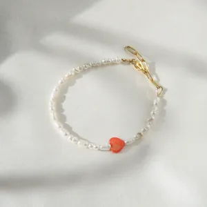 Pearls with heart Bracelet