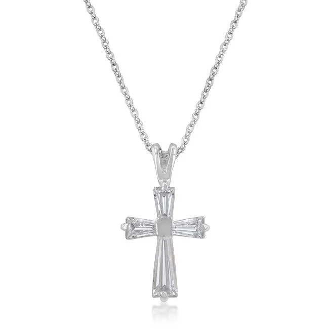 Perry CZ Cross Gold Pendant | 1.5ct