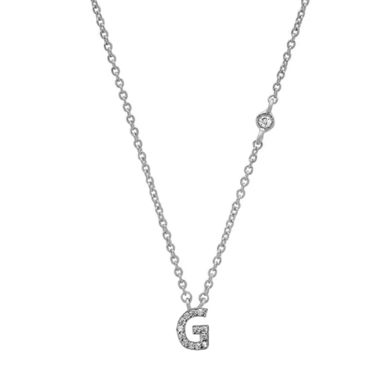 Personalized Mini Zircon A-Z Initial Letter Pendant Necklaces