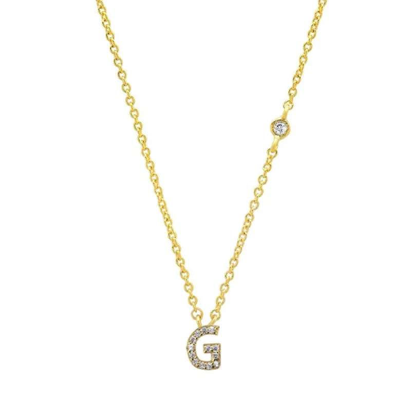 Personalized Mini Zircon A-Z Initial Letter Pendant Necklaces