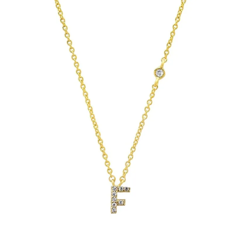 Personalized Mini Zircon A-Z Initial Letter Pendant Necklaces