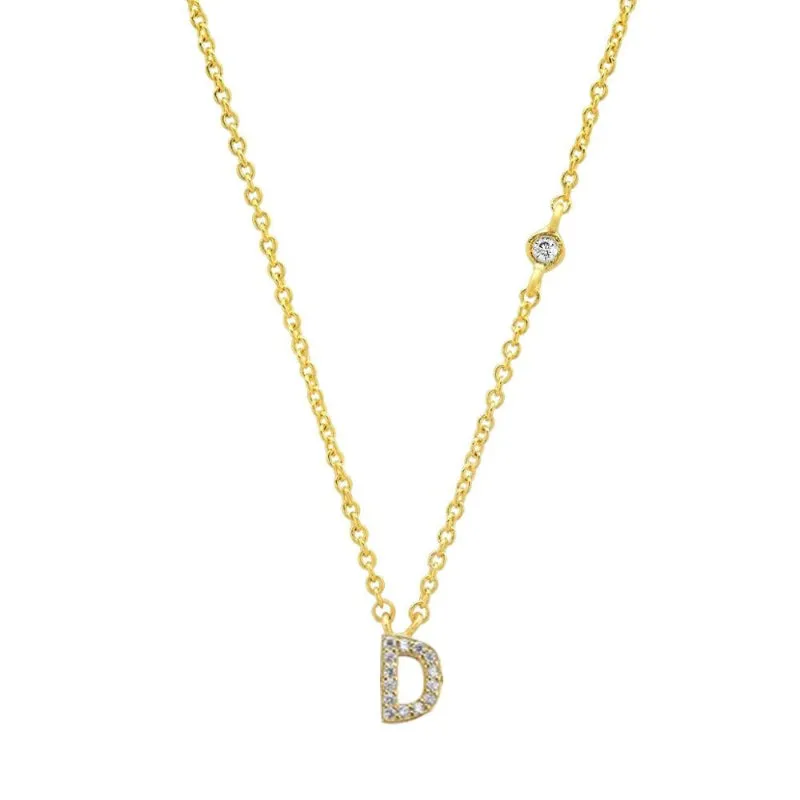 Personalized Mini Zircon A-Z Initial Letter Pendant Necklaces