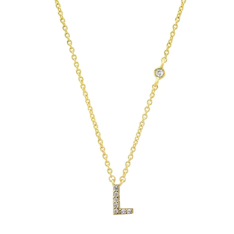 Personalized Mini Zircon A-Z Initial Letter Pendant Necklaces