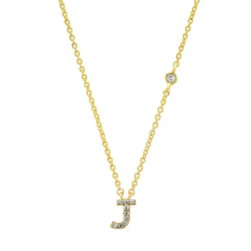 Personalized Mini Zircon A-Z Initial Letter Pendant Necklaces