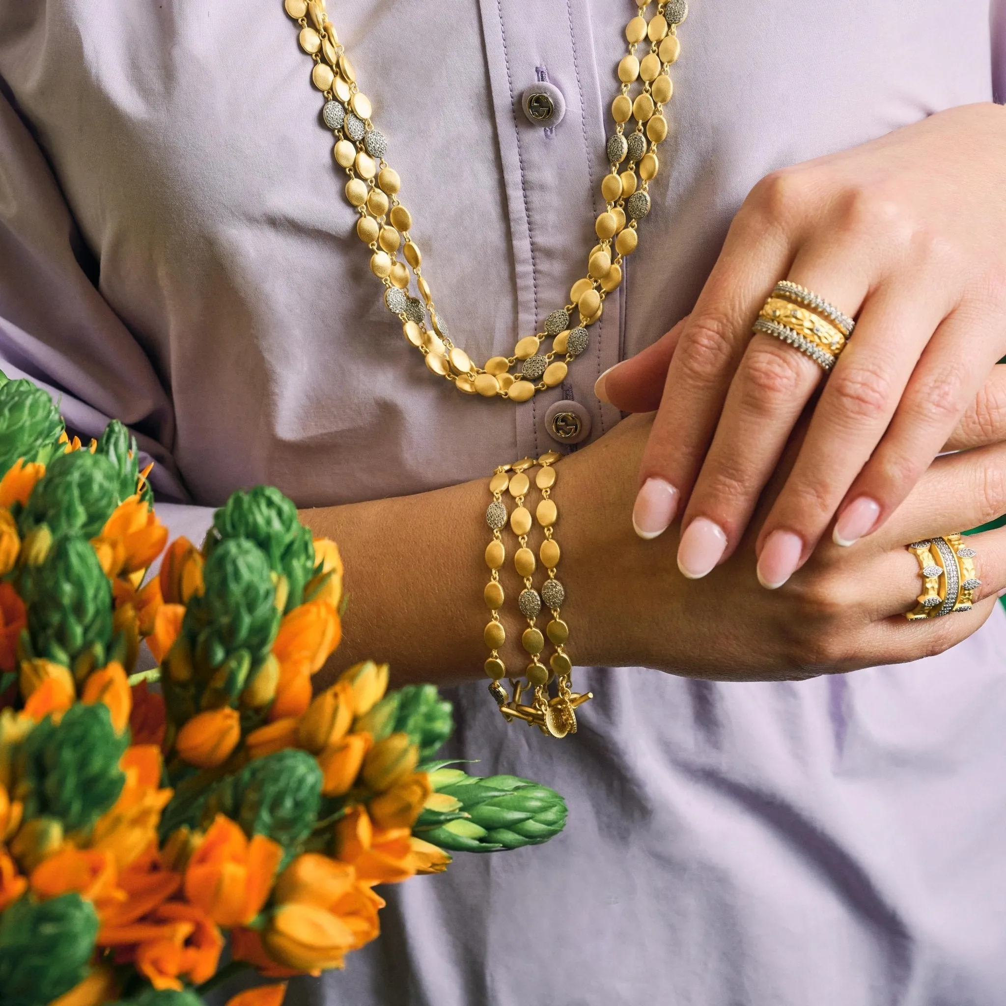 Petals in Bloom Chain Link Bracelet