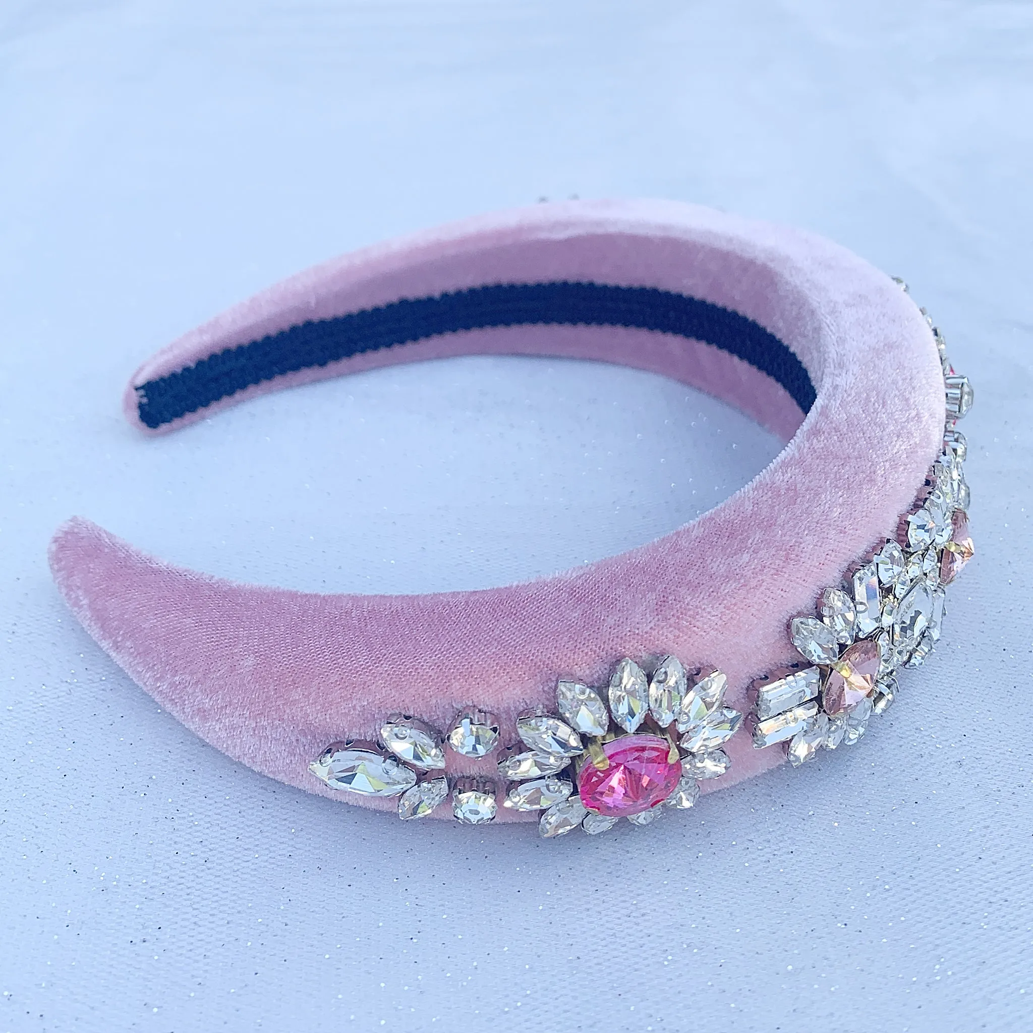 Pink Jewelled Headband Padded Headband Floral