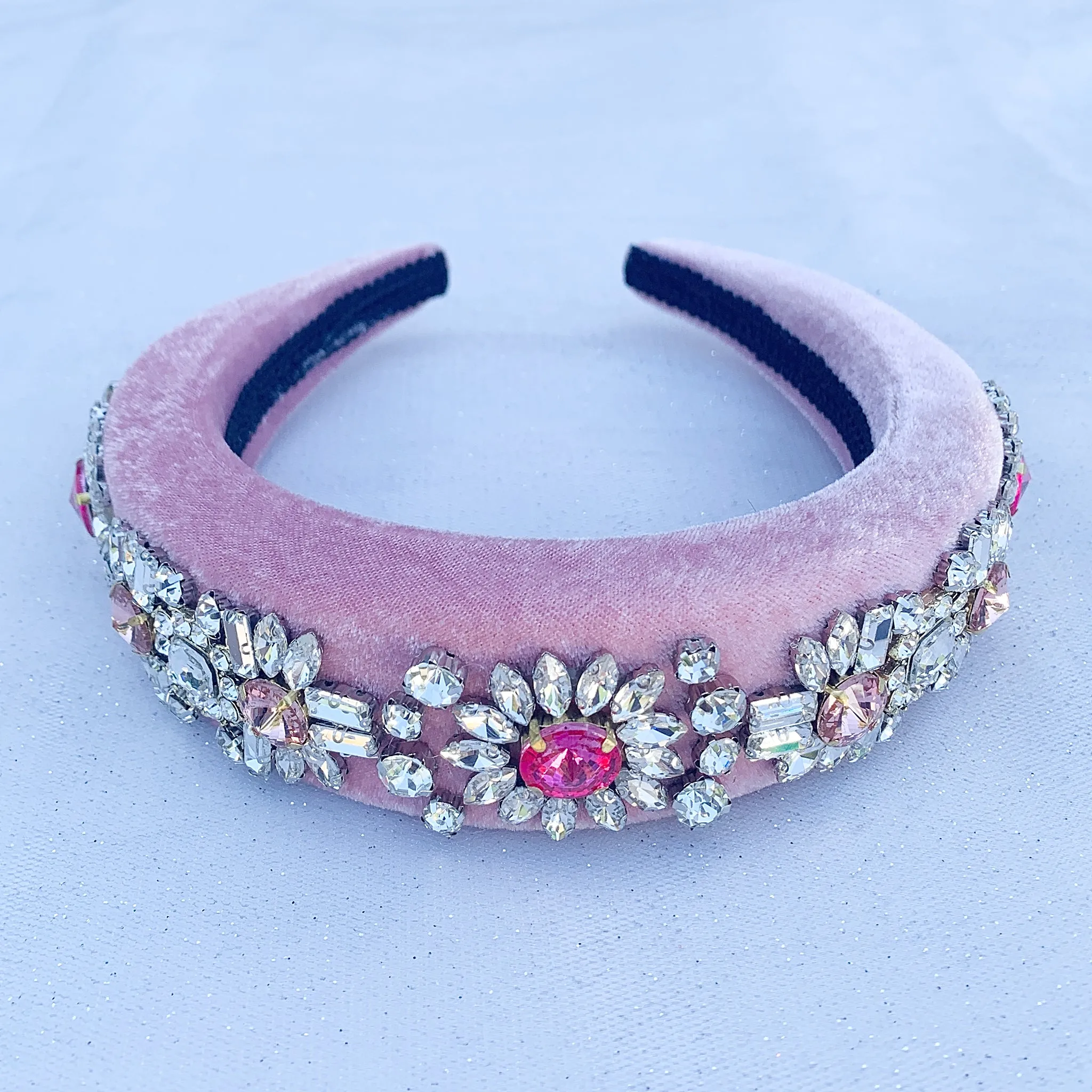 Pink Jewelled Headband Padded Headband Floral