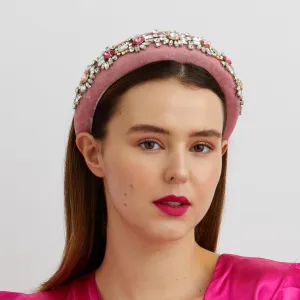 Pink Jewelled Headband Padded Headband Floral