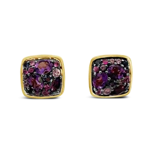 Pink Sapphire, Amethyst & Iolite Earrings