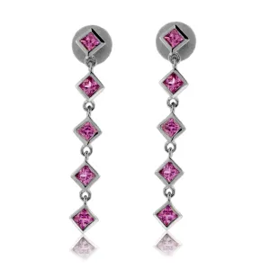 Pink Sapphire Dangle Style Earrings