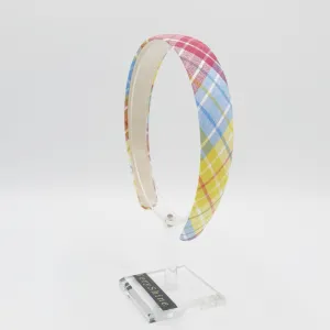 plaid check headband basic hairband for women