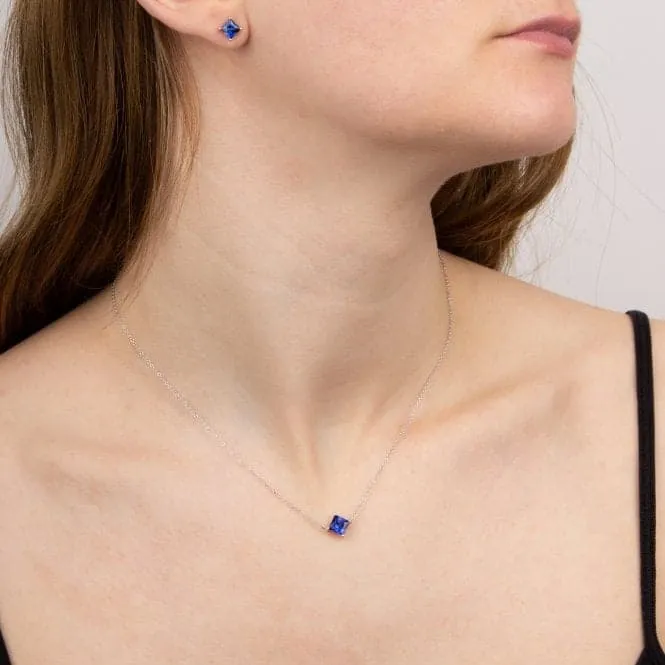 Princess cut created sapphire Earrings GE2445L