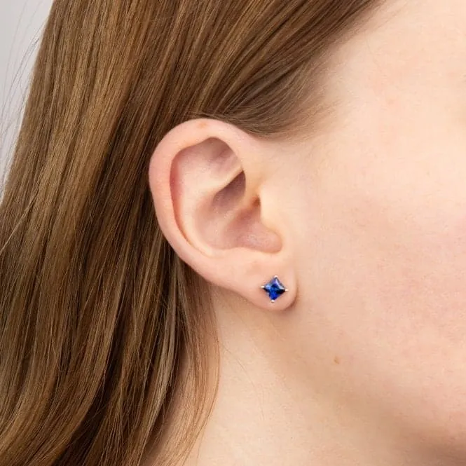 Princess cut created sapphire Earrings GE2445L