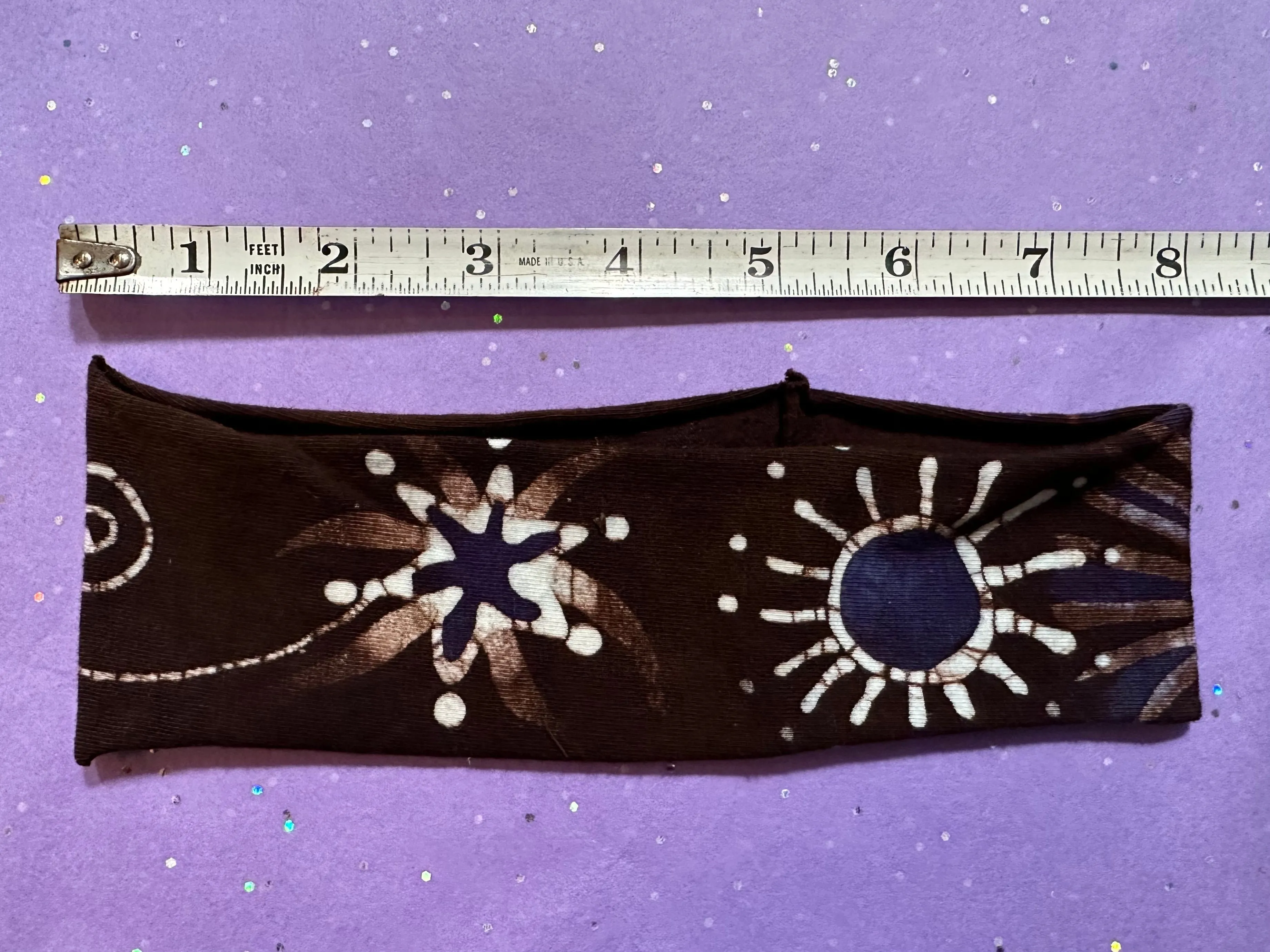 Purple Plum Stars Handmade Batik Headband