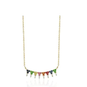 Rainbow Sapphire & Diamond Necklace