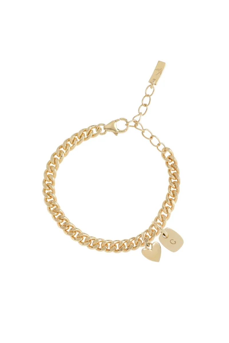 Rectangular Pendant Bracelet - Gold