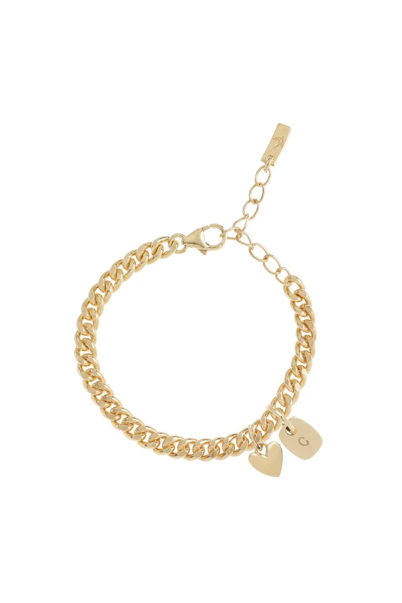 Rectangular Pendant Bracelet - Gold