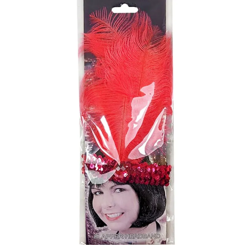 Red Twenties Flapper Headband