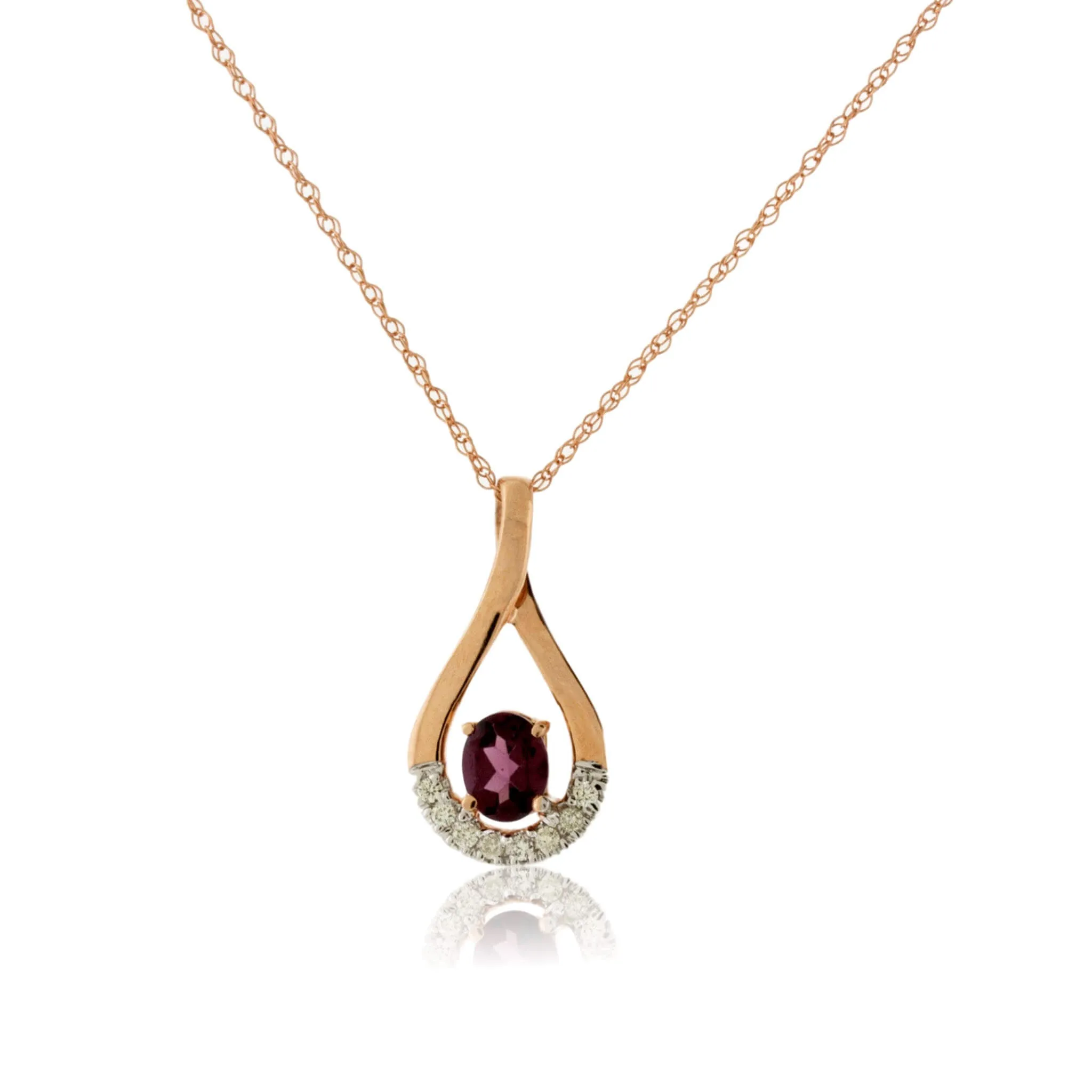 Rhodolite Garnet and Diamond Pendant