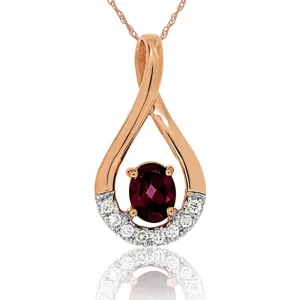 Rhodolite Garnet and Diamond Pendant