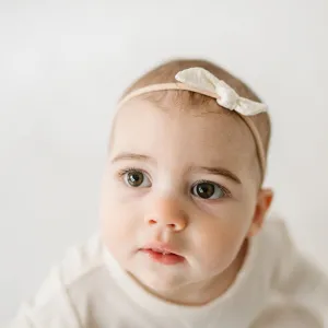 Ribbed Bamboo Little Knot Headband - Ivory