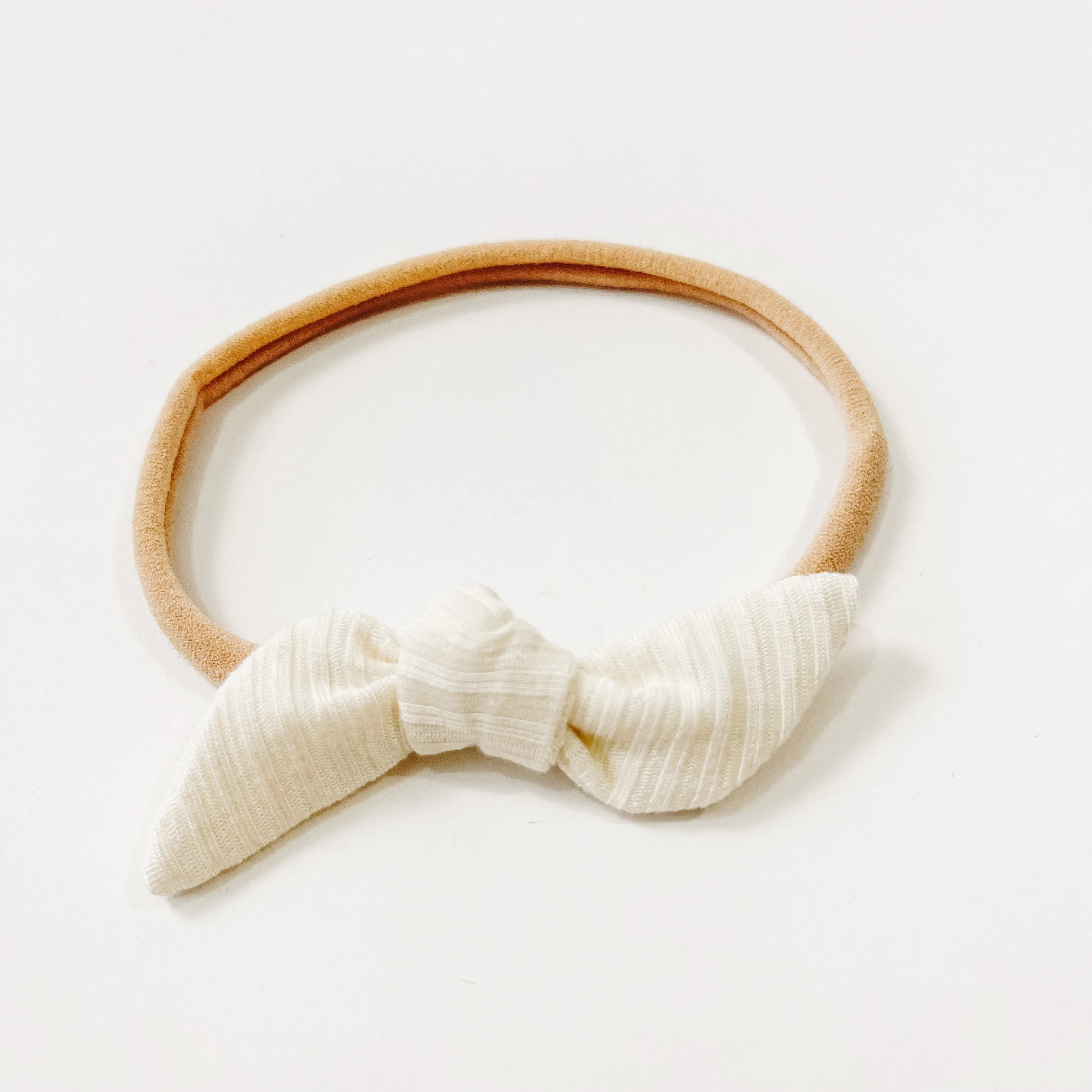 Ribbed Bamboo Little Knot Headband - Ivory